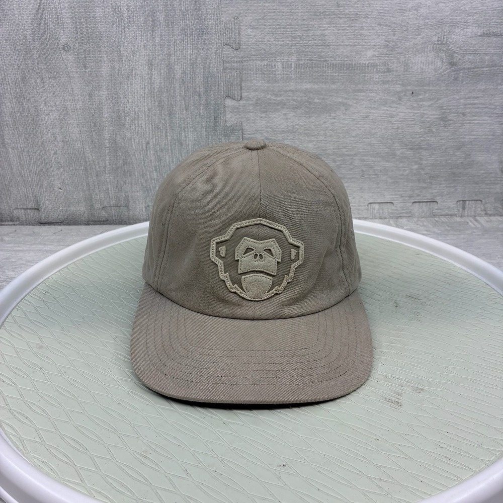 Howler Brothers Monkey Logo Hat Mens OSFA Khaki Cotton Strap Back Cap